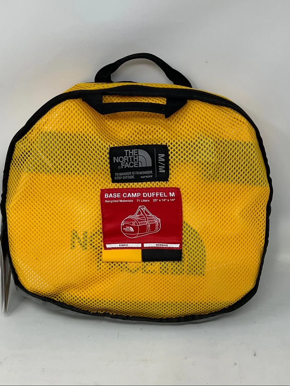The North Face Yellow Base Camp Duffel M with Black Trim